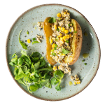 Baked Potato With Pasta Salad 